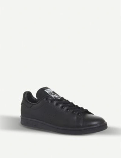 Shop Adidas Originals Raf X Stan Smith Leather Trainers In Black Mono