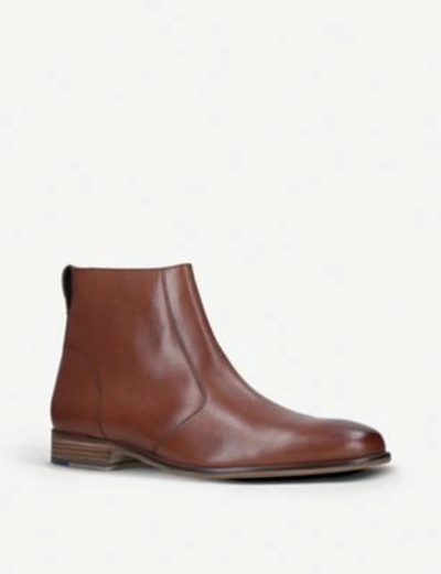 Shop Kurt Geiger Roehampton Leather Ankle Boots In Brown