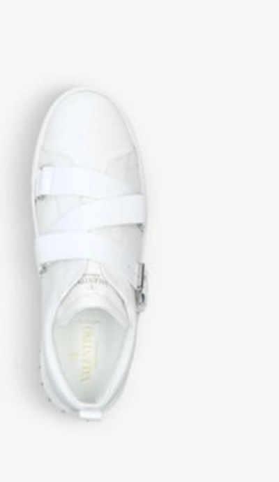 Shop Valentino V-punk Leather Trainers In White