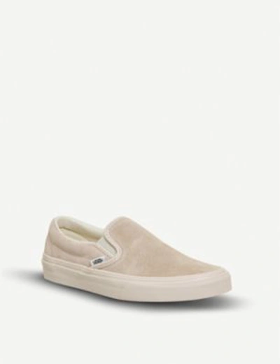 Shop Vans Classic Slip-on Suede Skate Shoes In Silver Peony Eggnog