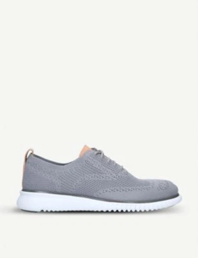 Shop Cole Haan Zerøgrand Stitchlite 2.0 Stretch-knit Oxford Shoes In Grey