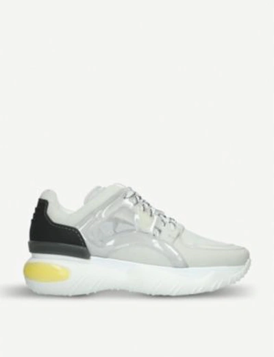 Shop Fendi Panelled Leather Trainers In White/oth