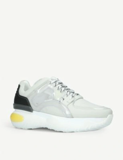 Shop Fendi Panelled Leather Trainers In White/oth