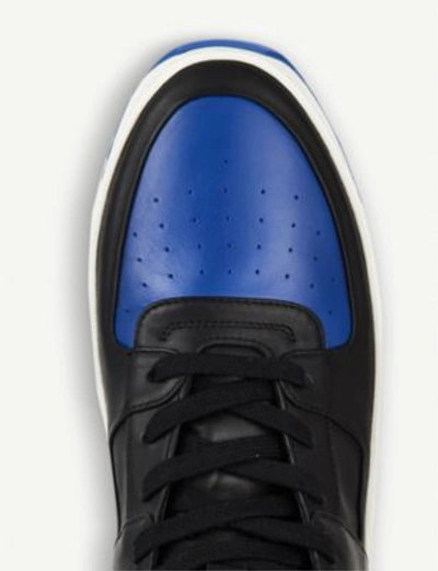Shop Fear Of God Varsity Basketball Panelled Leather High-top Trainers In Black Royal