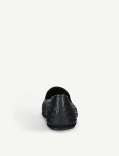 Shop Bottega Veneta Woven Leather Slippers In Black