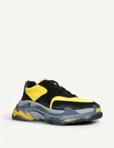 Shop Balenciaga Mens Triple S Leather In Black/comb