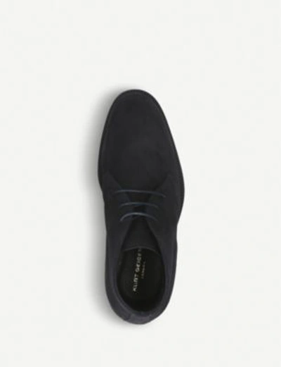 Shop Kurt Geiger Balfour Lace-up Suede Desert Boots In Navy