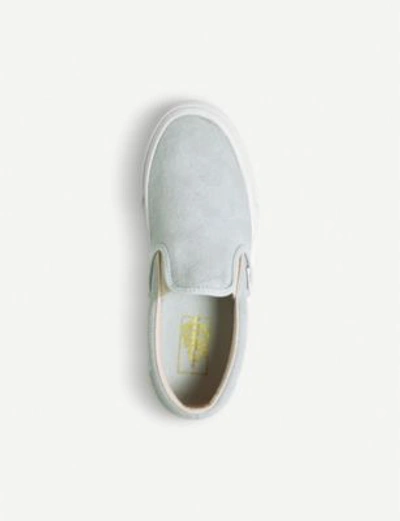 Shop Vans Classic Slip-on Suede Skate Shoes In Illusion Blue