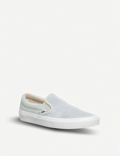Shop Vans Classic Slip-on Suede Skate Shoes In Illusion Blue