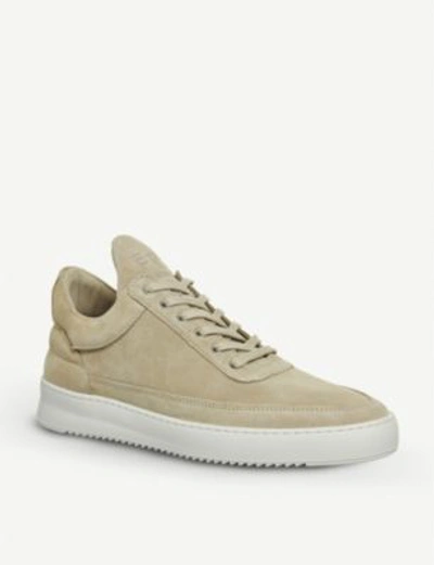 Shop Filling Pieces Low Top Ripple Suede Trainers In Beige Suede