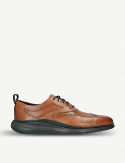 Shop Cole Haan 3.zerøgrand Leather Oxford Shoes In Tan