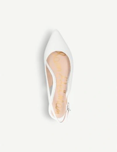 Shop Sam Edelman Raya Leather Slingback Flats In White