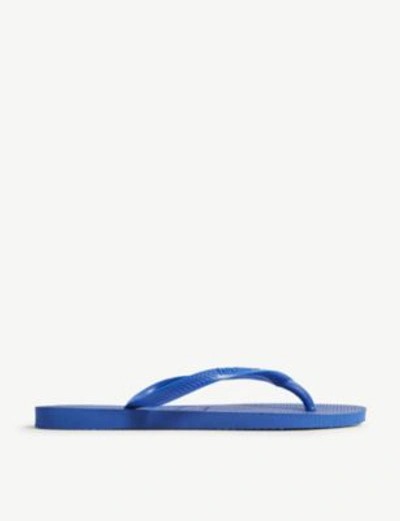 Shop Havaianas Slim Rubber Flip-flops In Blue Star