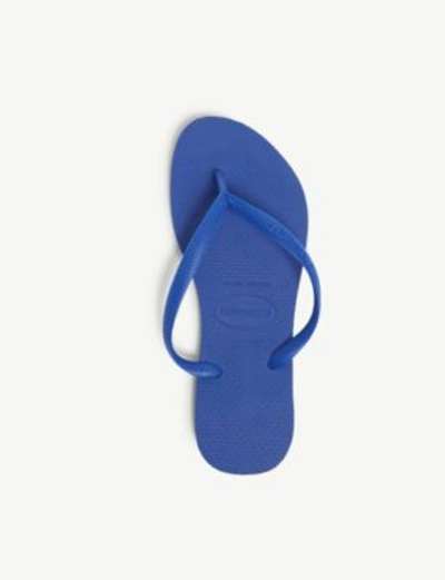 Shop Havaianas Slim Rubber Flip-flops In Blue Star