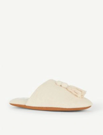 Shop Skin Vara Cotton-blend Slippers In Honey