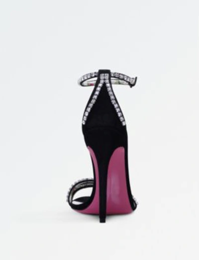 Shop Gucci Crystal-embellished Suede Sandals In Black