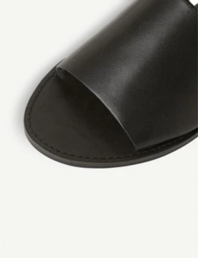 Shop Steve Madden Grace Leather Sliders In Black-leather