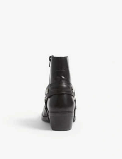 Shop Claudie Pierlot Leather Biker Boot In Black