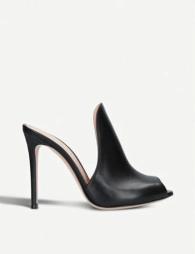 Shop Gianvito Rossi Aramis 105 Leather Heeled Mules In Black