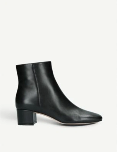 Shop Gianvito Rossi Trish 45 Leather Ankle Boots In Black