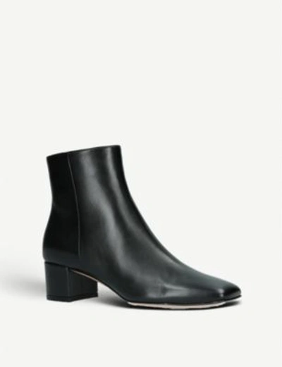 Shop Gianvito Rossi Trish 45 Leather Ankle Boots In Black