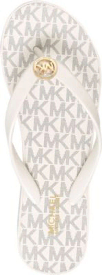 Shop Michael Michael Kors Bedford Flip Flops In Cream Comb