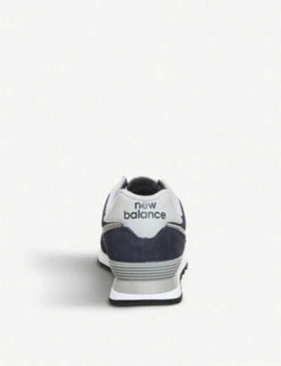 Shop New Balance 574 Suede And Mesh Trainers In Navy