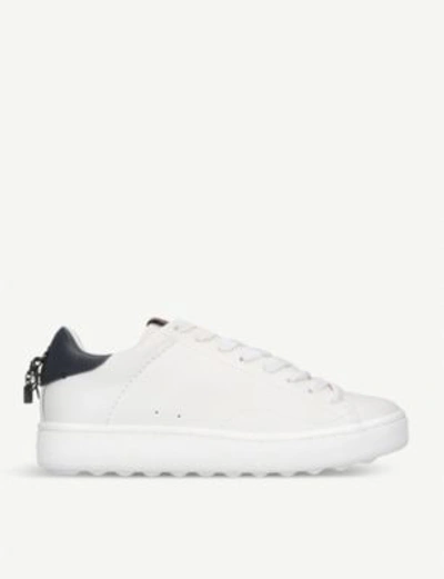 Shop Coach Counter Charm Leather Trainers In White/navy