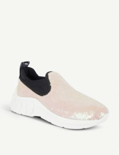 Shop Miu Miu Slip-on Sequin Trainers In Petalo