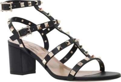 Shop Valentino Garavani Rockstud 60 Leather Sandals In Black