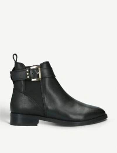 Shop Kurt Geiger Rusty Buckle-detail Leather Chelsea Boots In Black