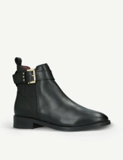 Shop Kurt Geiger Rusty Buckle-detail Leather Chelsea Boots In Black