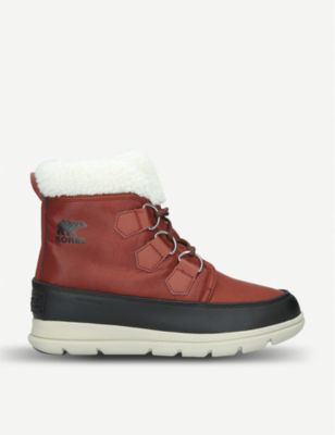 sorel explorer carnival waterproof nylon boots with microfleece lining