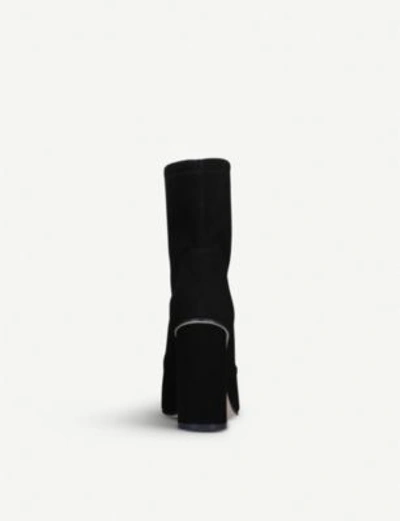 Shop Stuart Weitzman Margot 95 Stretch-suede Sock Boots In Black