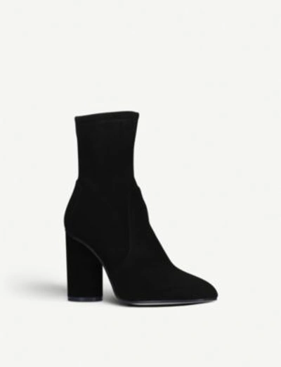 Shop Stuart Weitzman Margot 95 Stretch-suede Sock Boots In Black