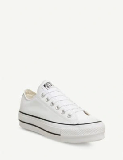 Shop Converse All Star Leather Low-top Trainers In White Black White