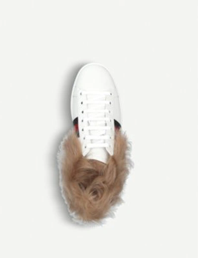 Ladies New Ace shearling-lined leather trainers