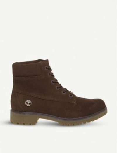 Shop Timberland Slim Premium 6&#34; Nubuck Boots In Potting Soil
