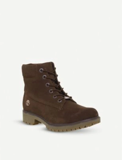 Shop Timberland Slim Premium 6&#34; Nubuck Boots In Potting Soil