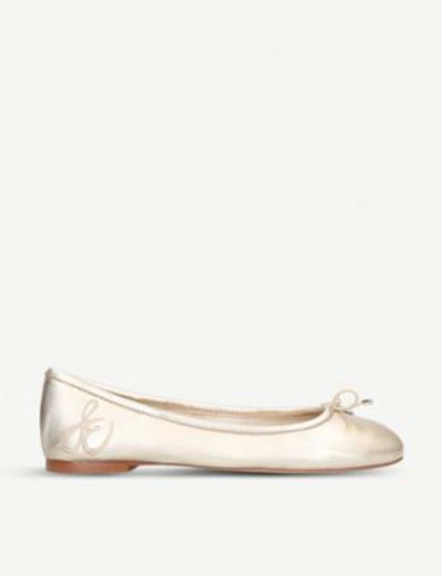 Shop Sam Edelman Felicia Leather Ballet Flats In Gold