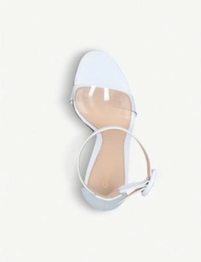 Shop Gianvito Rossi Stella 85 Leather Heeled Sandals In White/oth