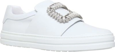 Shop Roger Vivier Womens White Sneaky Viv Leather Trainers 1.5