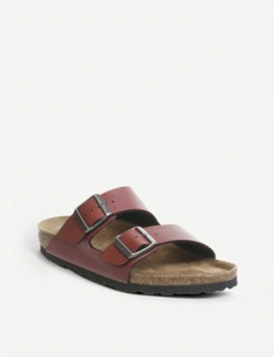 Shop Birkenstock Arizona Birko-flor Sandals In Pull Up Bordeaux Veg