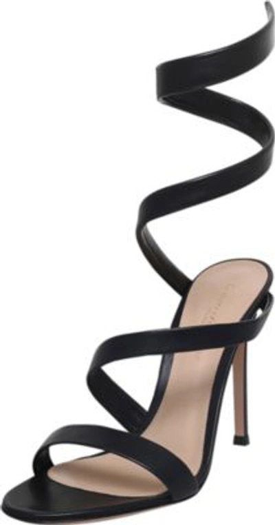 Shop Gianvito Rossi Opera 105 Leather Strappy Sandals In Black