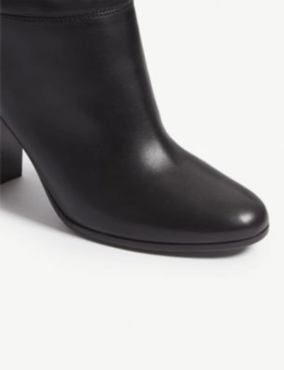 Shop Maje Leather High Boots In Black