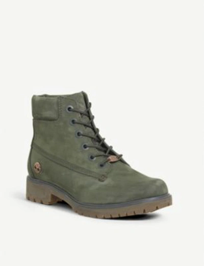 Shop Timberland Slim Premium 6&#34; Nubuck Boots In Forest Night