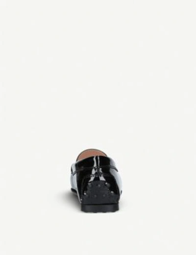 Shop Tod's Gomma Patent-leather Moccasins In Black