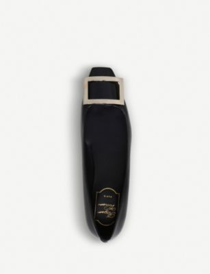 roger vivier black patent flats