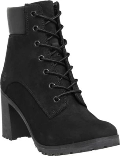 Shop Timberland Women's Black Allington 6 Leather Heeled Ankle Boots