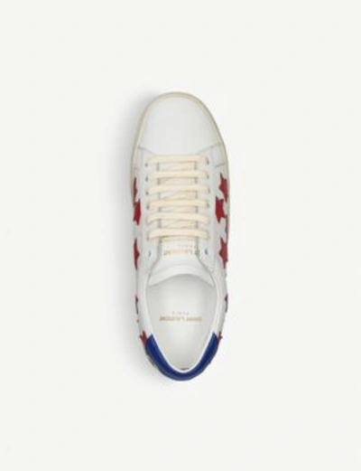 Shop Saint Laurent Court Classic Star Leather Trainers In Red/other